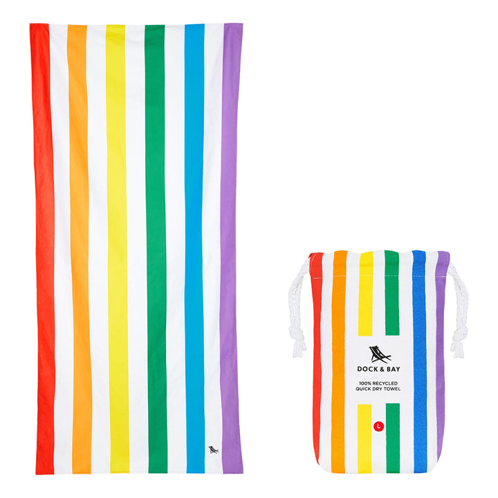 Dock &amp; Bay Beach Towels Large rainbow skies