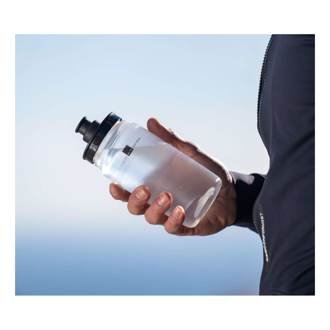Elite Bidon Fly Tex 550 ml clear mit schwarzem Deckel transparent