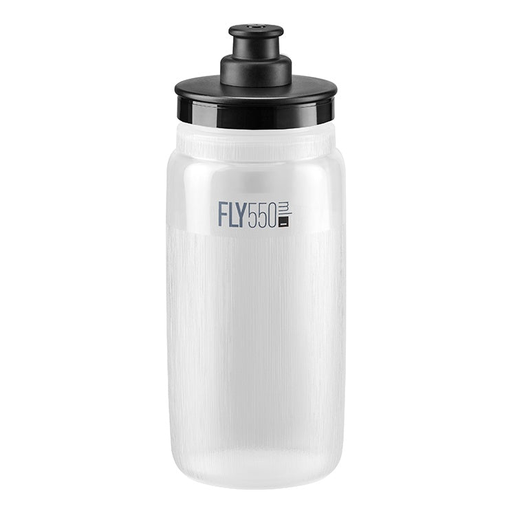 Elite Bidon Fly Tex 550 ml clear mit schwarzem Deckel transparent