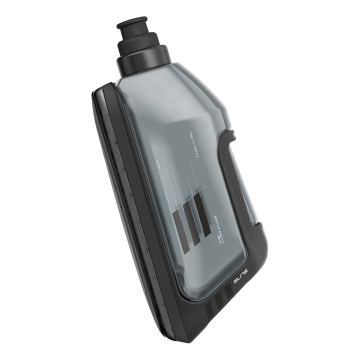 Elite Kit Aero Fit Bidonhalter schwarz und Bidon 500 ml transparent smoke/schwarz