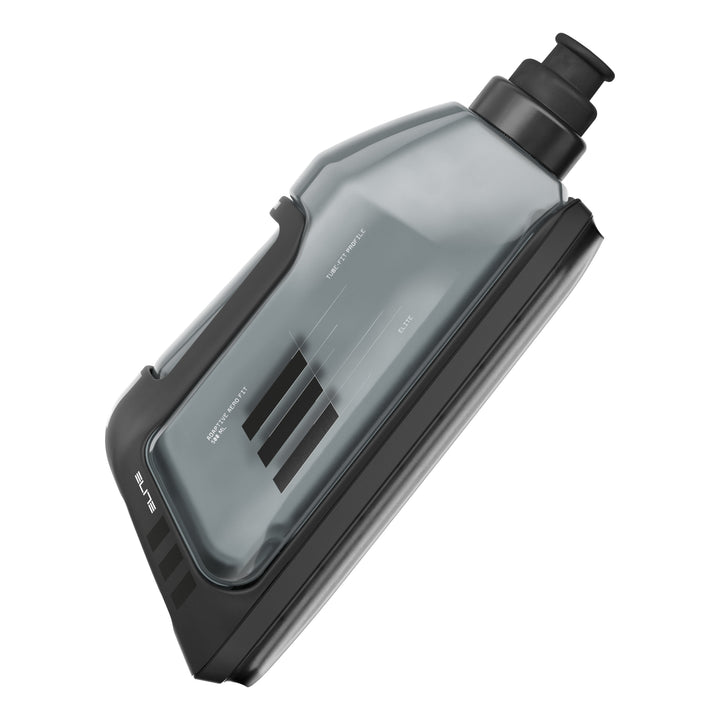 Elite Kit Aero Fit Bidonhalter schwarz und Bidon 500 ml transparent smoke/schwarz
