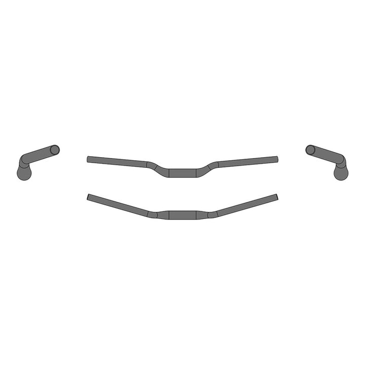 Ergotec Lenker 25.4 Bar Ergo XL Width:630 Rise:30 GL:200 BackSweep:14° AL6061 sb black SafetyLevel5 
