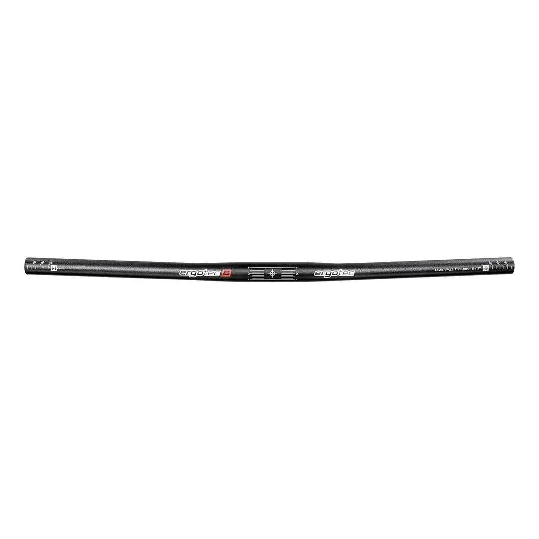 Ergotec Lenker 25.4 Flat BAR Width:600 Rise:0 GL:190 12/0° AL6061 sb black SafetyLevel6 