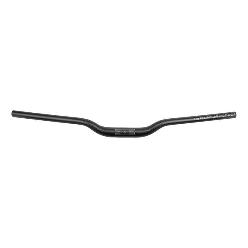 Ergotec Lenker 31.8 Bar Ergo XS Width:600 Rise:30 GL:172 BackSweep: 6° AL6061 sb black SafetyLevel5 