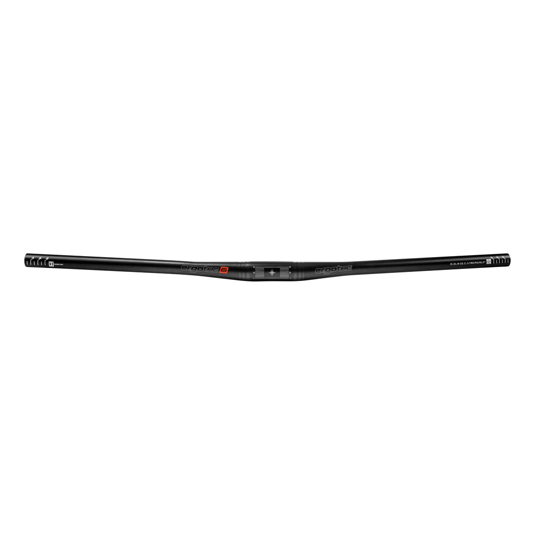 Ergotec Lenker 31.8 Flat BAR Width:780 Rise:0 GL:220 12°/0° AL6061 sb black SafetyLevel6 