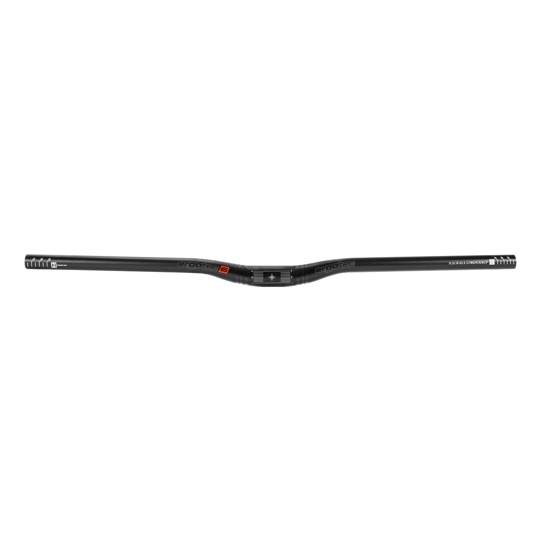 Ergotec Lenker 31.8 LOW Riser BAR 15 Width:720 Rise:15 GL:200 9°/5° AL6061 sb black SafetyLevel5 
