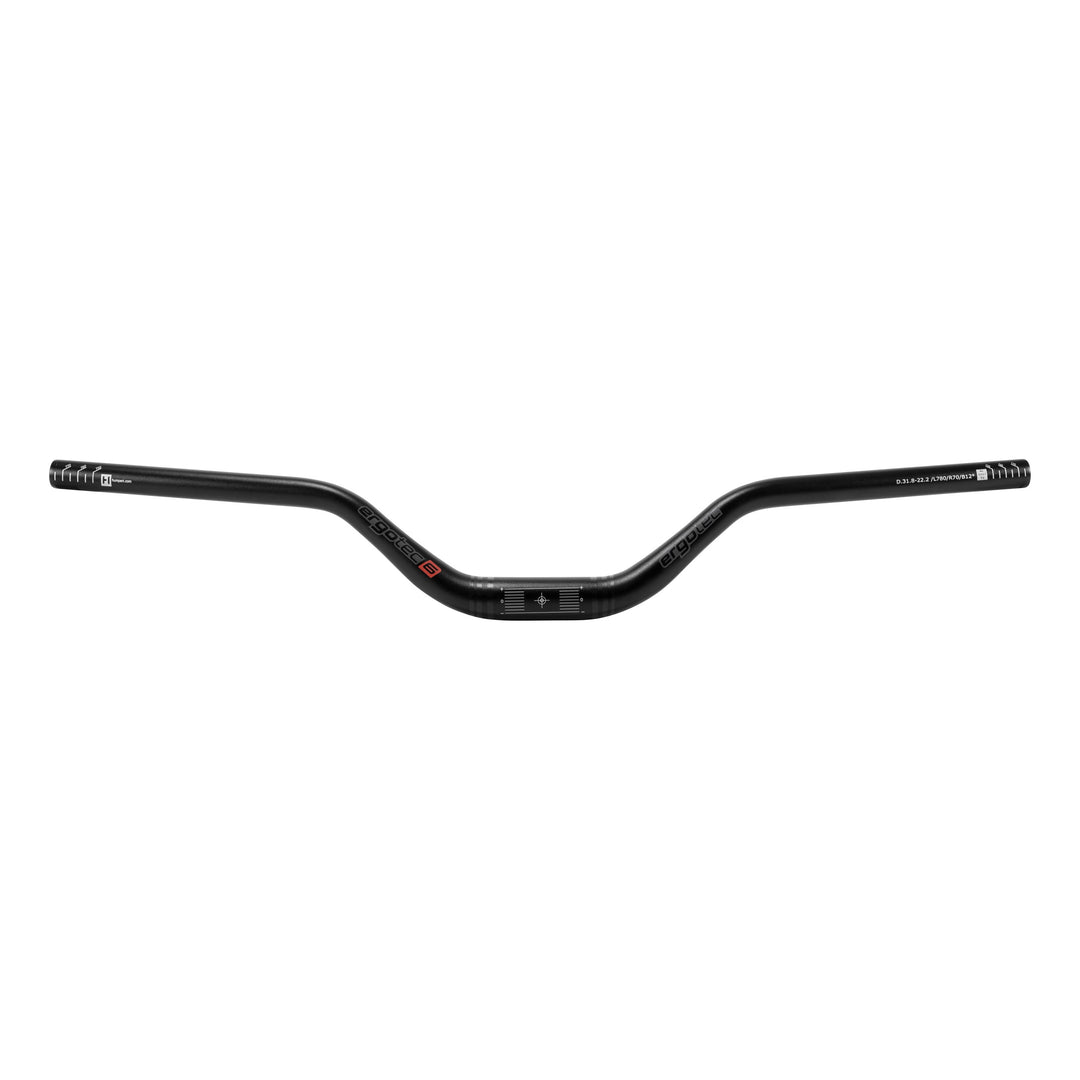 Ergotec Lenker 31.8 Riser BAR 70 Width:780 Rise:70 GL:230 12°/5° AL6061 sb black SafetyLevel6 