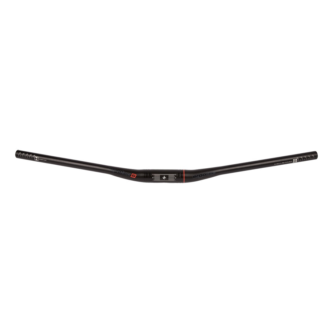 Ergotec Lenker 35.0 LOW Riser BAR RAY 15 Width:780 Rise:15 GL:245 9°/5° AL6061 sb black SafetyLevel6 