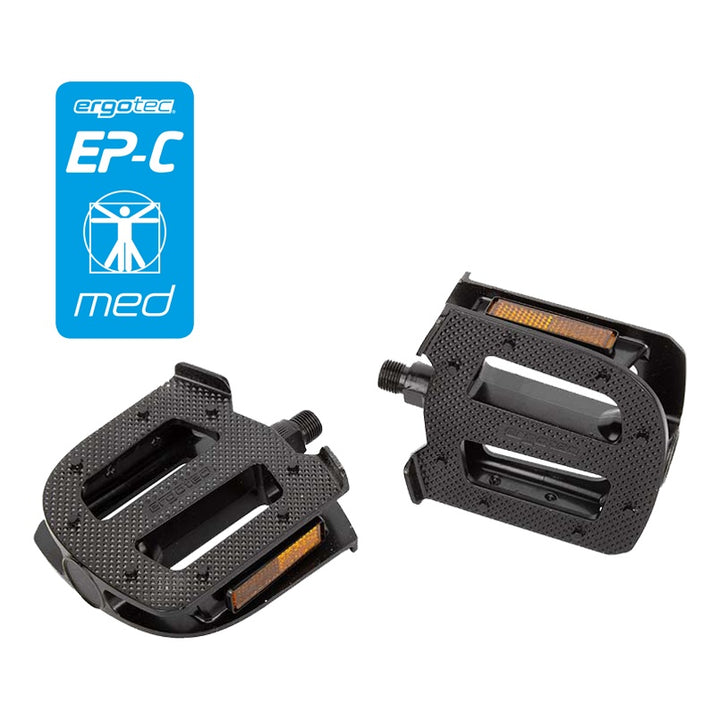 Ergotec Pedale Cargo 9/16" 9mm Baron Steel bearing Aluminium Black Format: 103x122mm Reflektor 