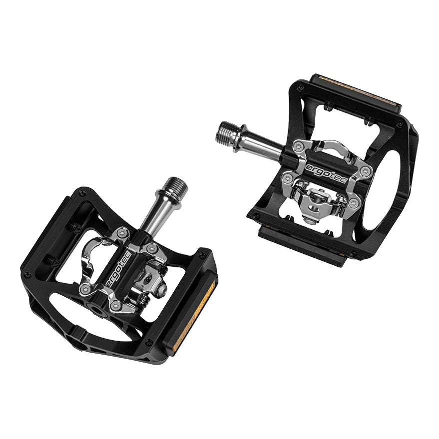 Ergotec Pedale Superlight 9/16" 7mm Lager gedichtet AL6061 Format: 88x75mm incl. Pins/Cleats Reflektor 