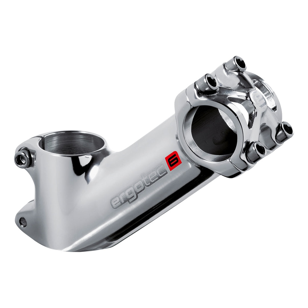 Ergotec Vorbau 25.4 High Pike Ext:100mm Angle:40° Clamp ID:28.6 AL6061 silver-polish SafetyLevel6 