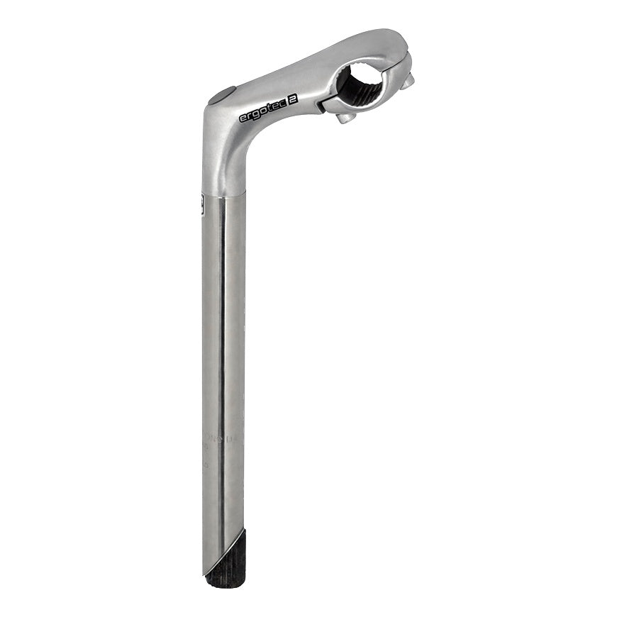 Ergotec Vorbau 25.4 Kobra Vario Ext:110mm Niro-Shaft:22.2 300mm Angle:0/+50° AL356 silver SafetyLevel2 