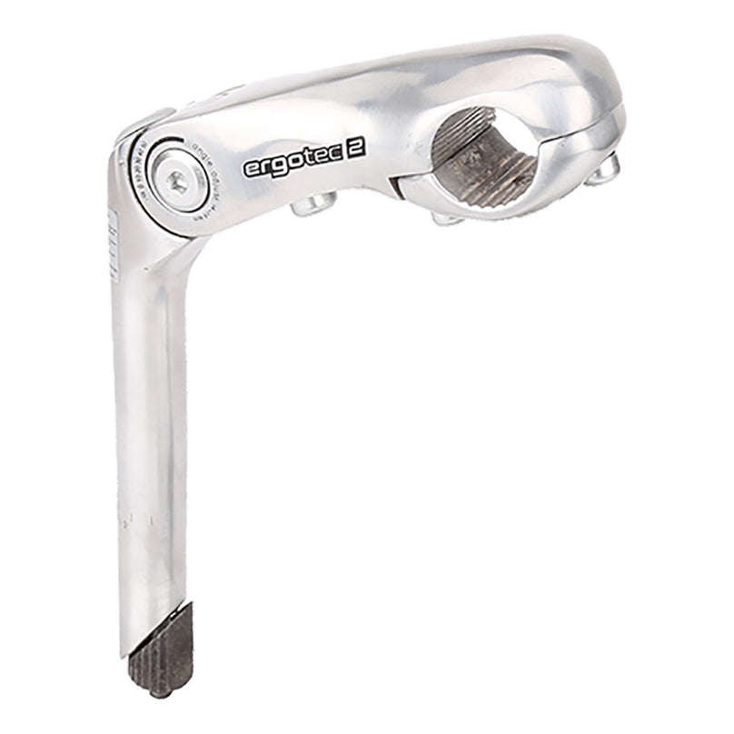 Ergotec Vorbau 25.4 Kobra Vario Ext:110mm Shaft 22.2 180mm Angle:-10-+50° AL356 silver SafetyLevel2 