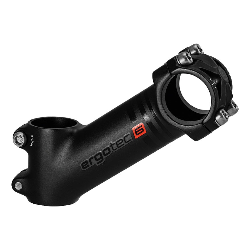Ergotec Vorbau 31.8 High PIRANHA2 Ext:90mm Angle:35° Clamp ID:28.6 AL6061 sb black SafetyLevel6 