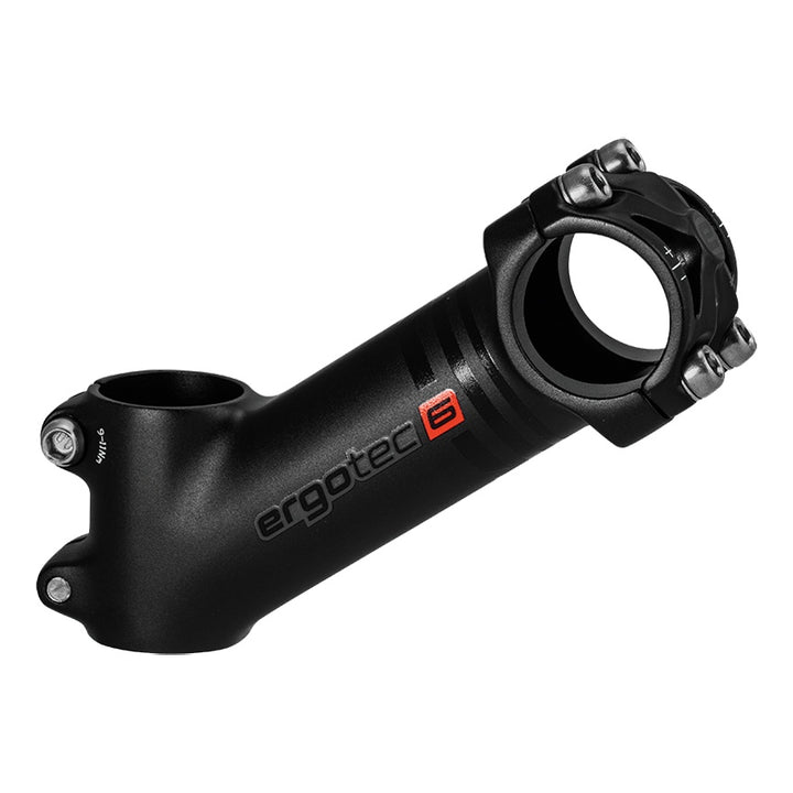 Ergotec Vorbau 31.8 High PIRANHA2 Ext:90mm Angle:35° Clamp ID:28.6 AL6061 sb black SafetyLevel6 