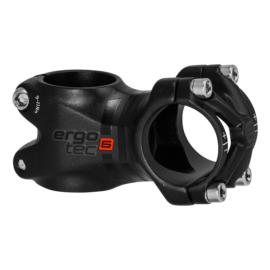 Ergotec Vorbau 31.8 PIRANHA650B Ext:50mm Angle:+/- 6° Clamp ID:28.6 AL6061 black-sand SafetyLevel6 
