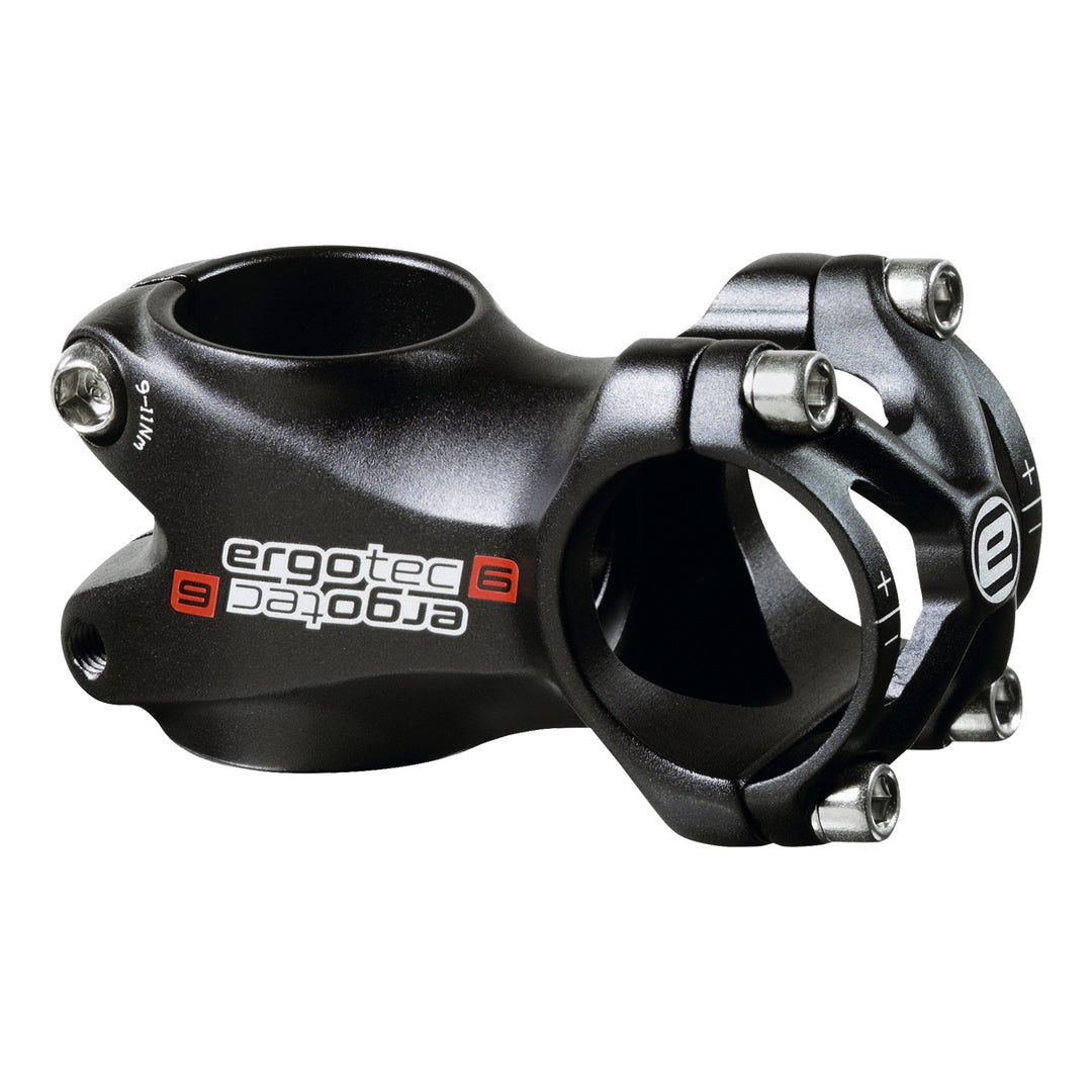 Ergotec Vorbau 31.8 PIRANHA650B Ext:50mm Angle:+/- 6° Clamp ID:28.6 AL6061 black-sand SafetyLevel6 