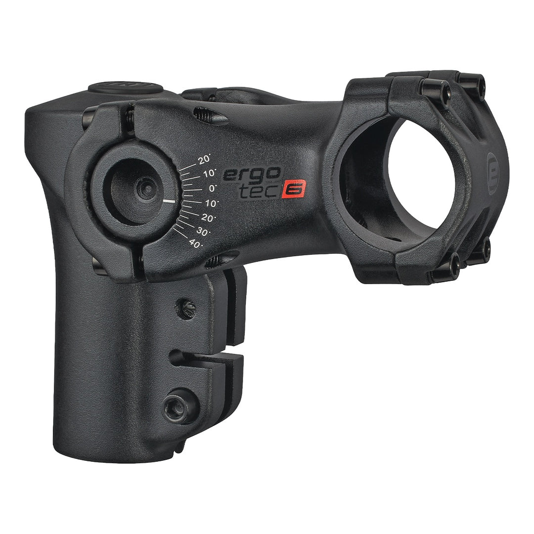Ergotec Vorbau 31.8 SWELL-RE 70 Ext:120mm Rise 70mm Angle:-20°/+40° Clamp ID:28.6 AL6060 sb black SL6 