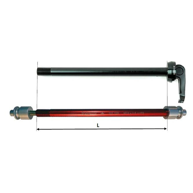 FollowMe Steckachs-Aufnahmeadapter M12x1 Länge 170mm Boost
