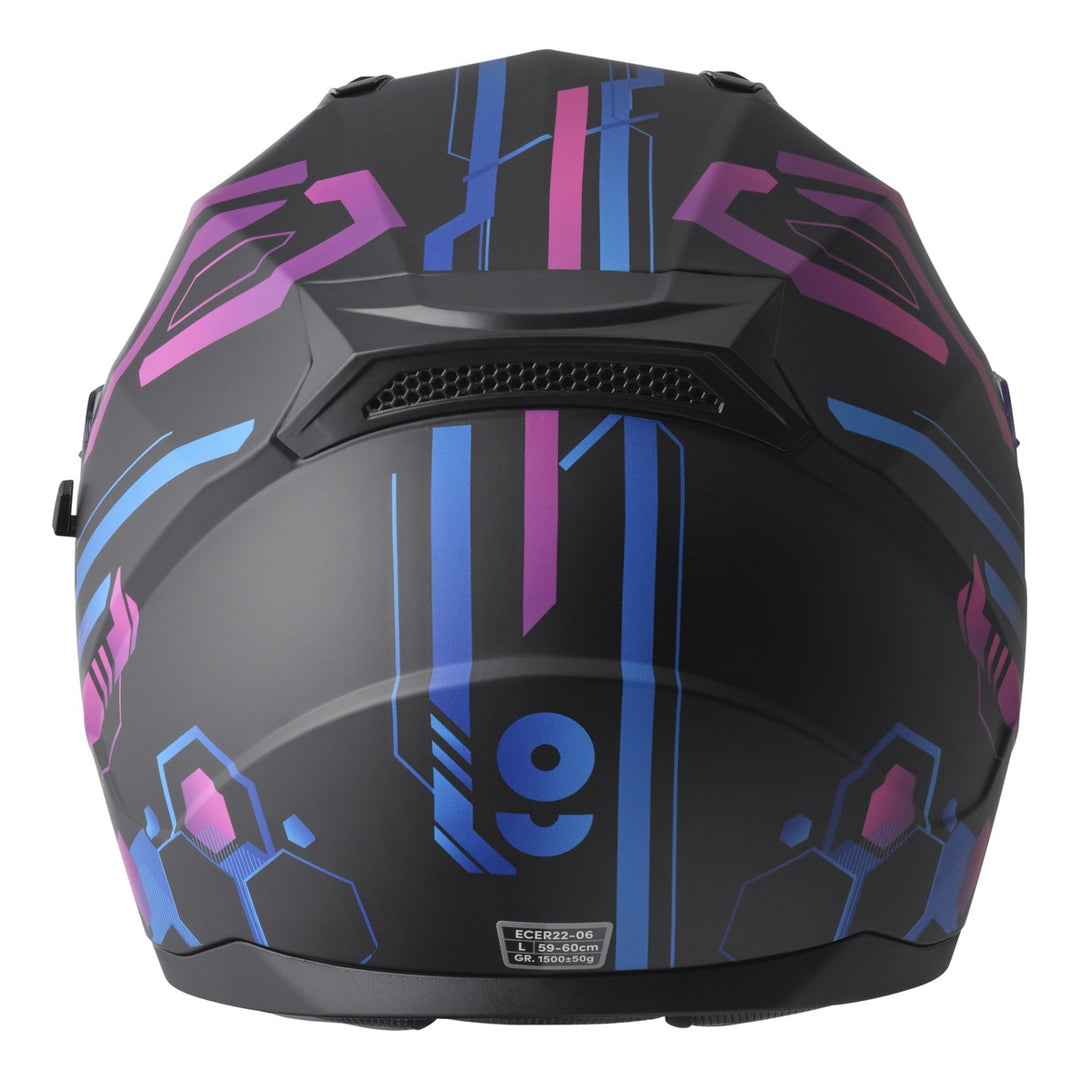 gms Integralhelm Hexago Graphic blau-violett