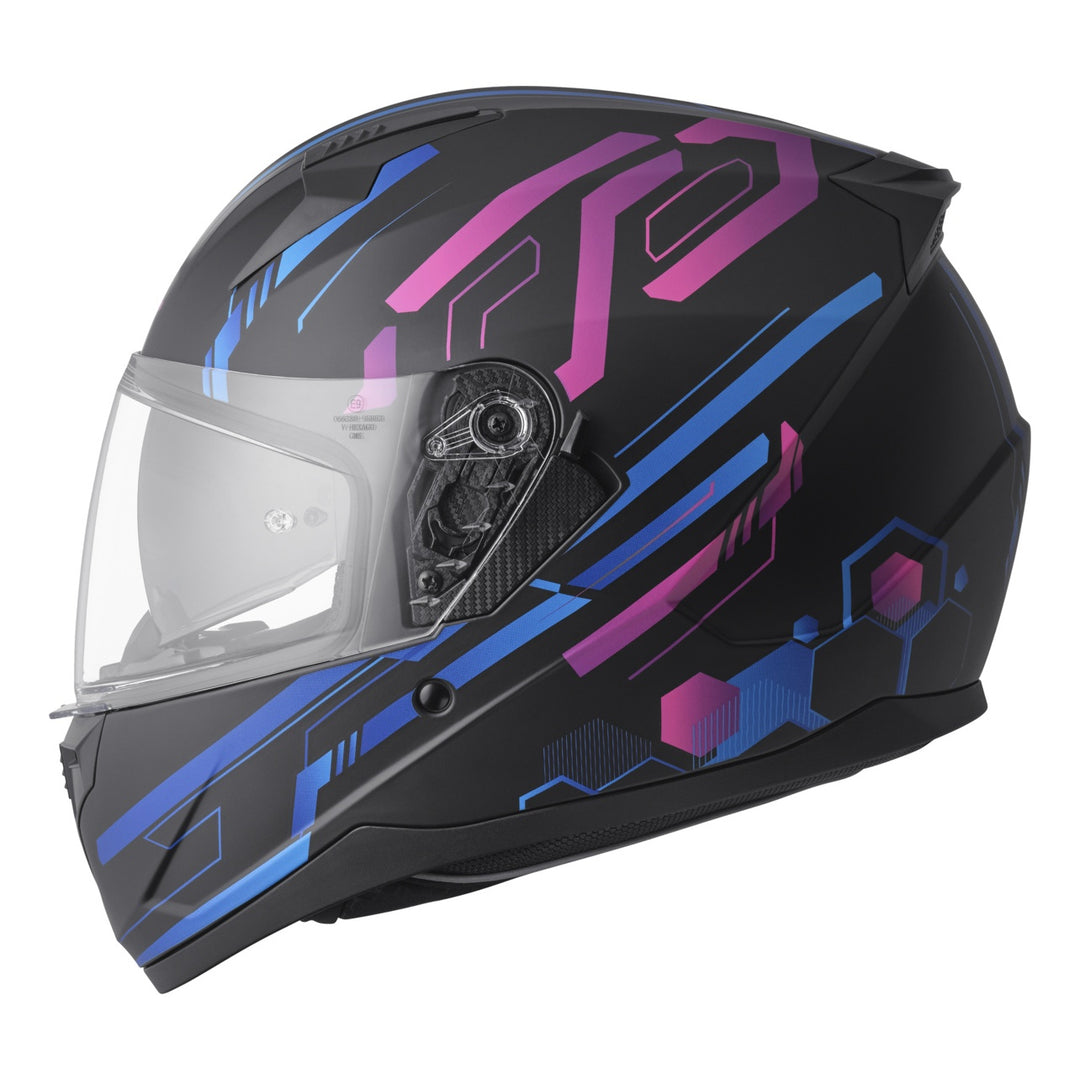 gms Integralhelm Hexago Graphic blau-violett