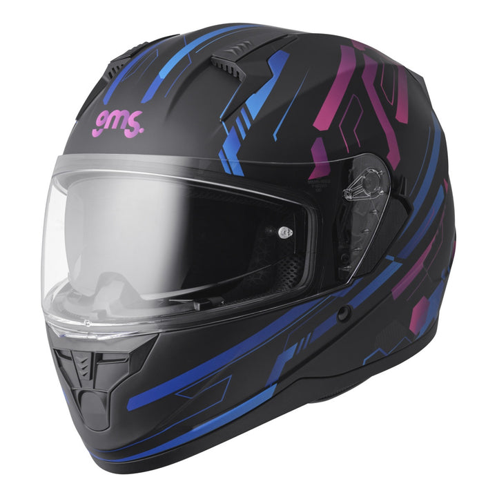 gms Integralhelm Hexago Graphic blau-violett