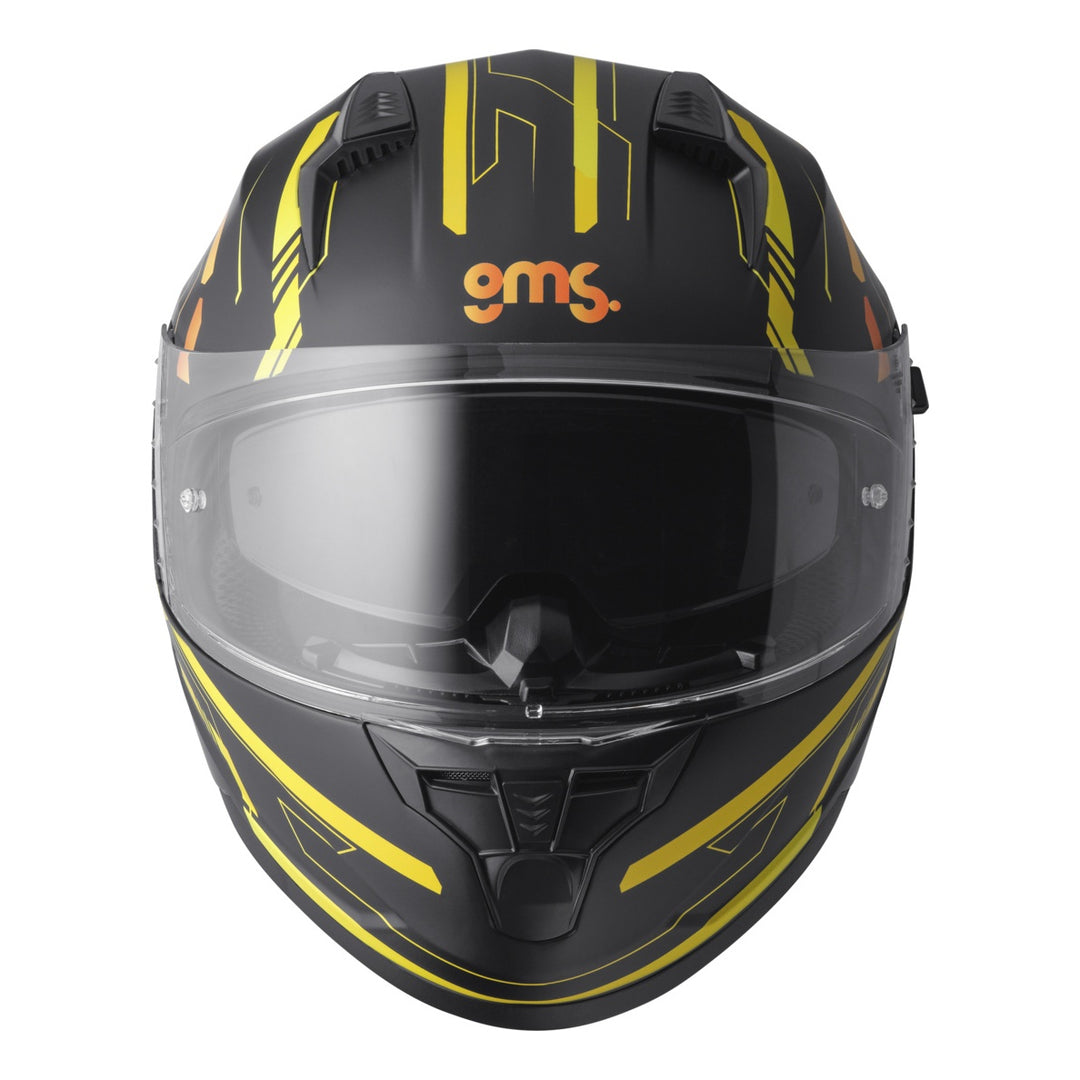 gms Integralhelm Hexago Graphic gelb-orange