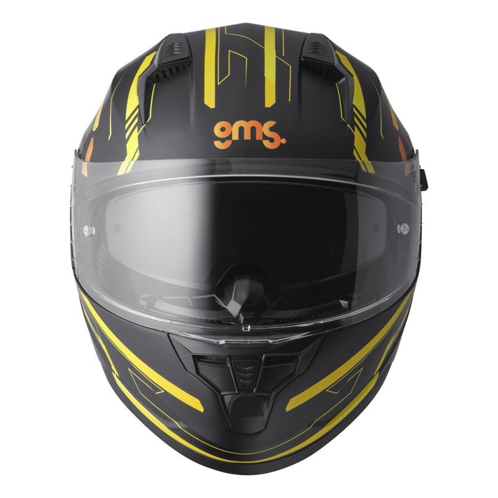gms Integralhelm Hexago Graphic gelb-orange