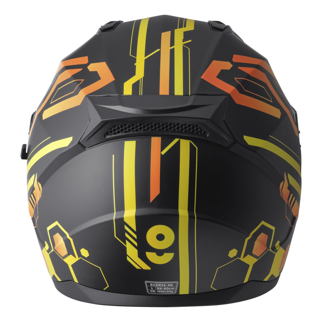 gms Integralhelm Hexago Graphic gelb-orange