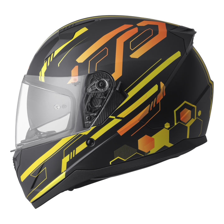 gms Integralhelm Hexago Graphic gelb-orange