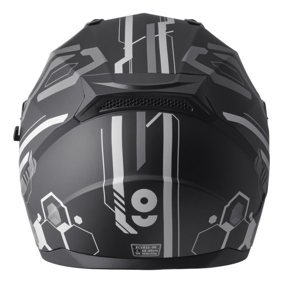 gms Integralhelm Hexago Graphic grau