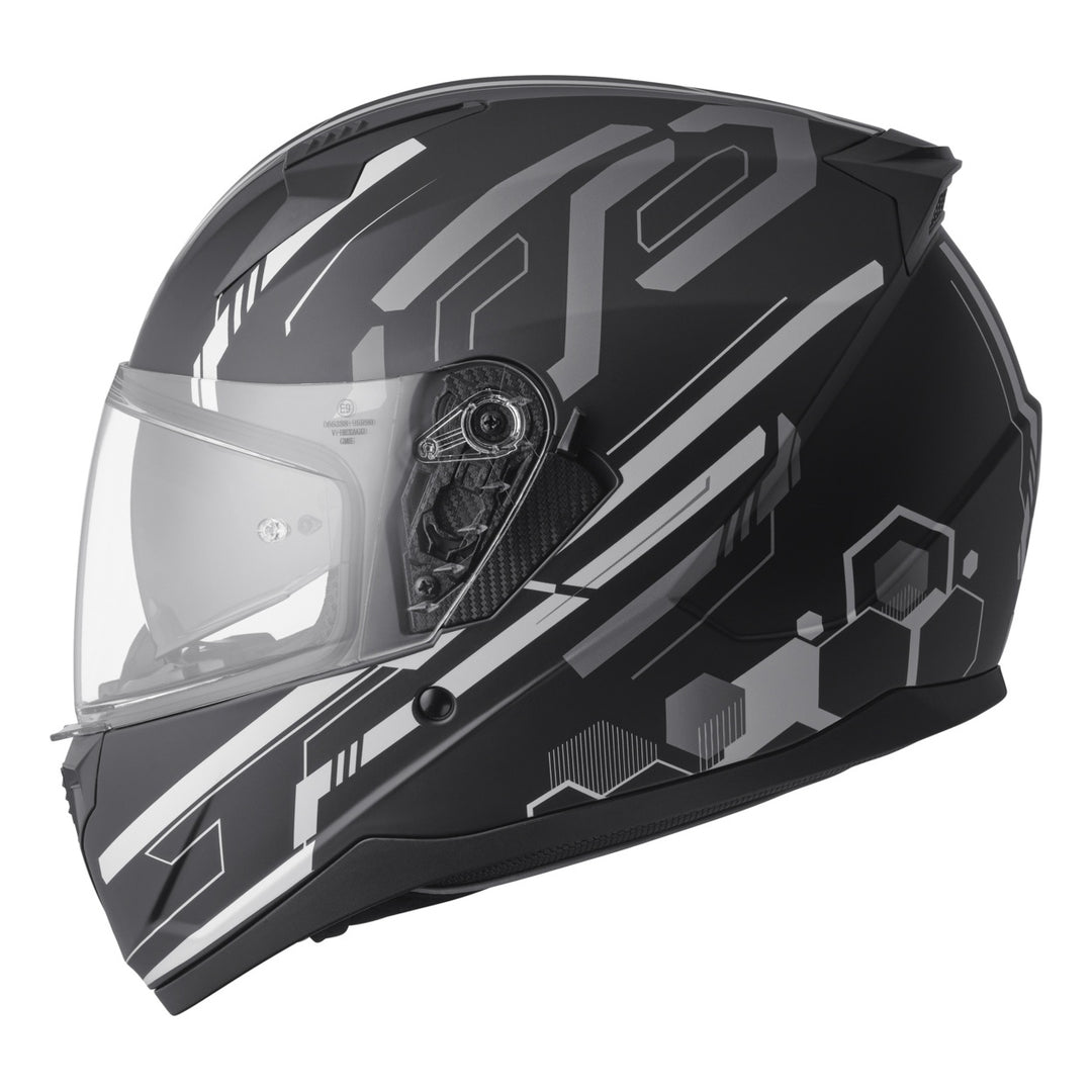 gms Integralhelm Hexago Graphic grau