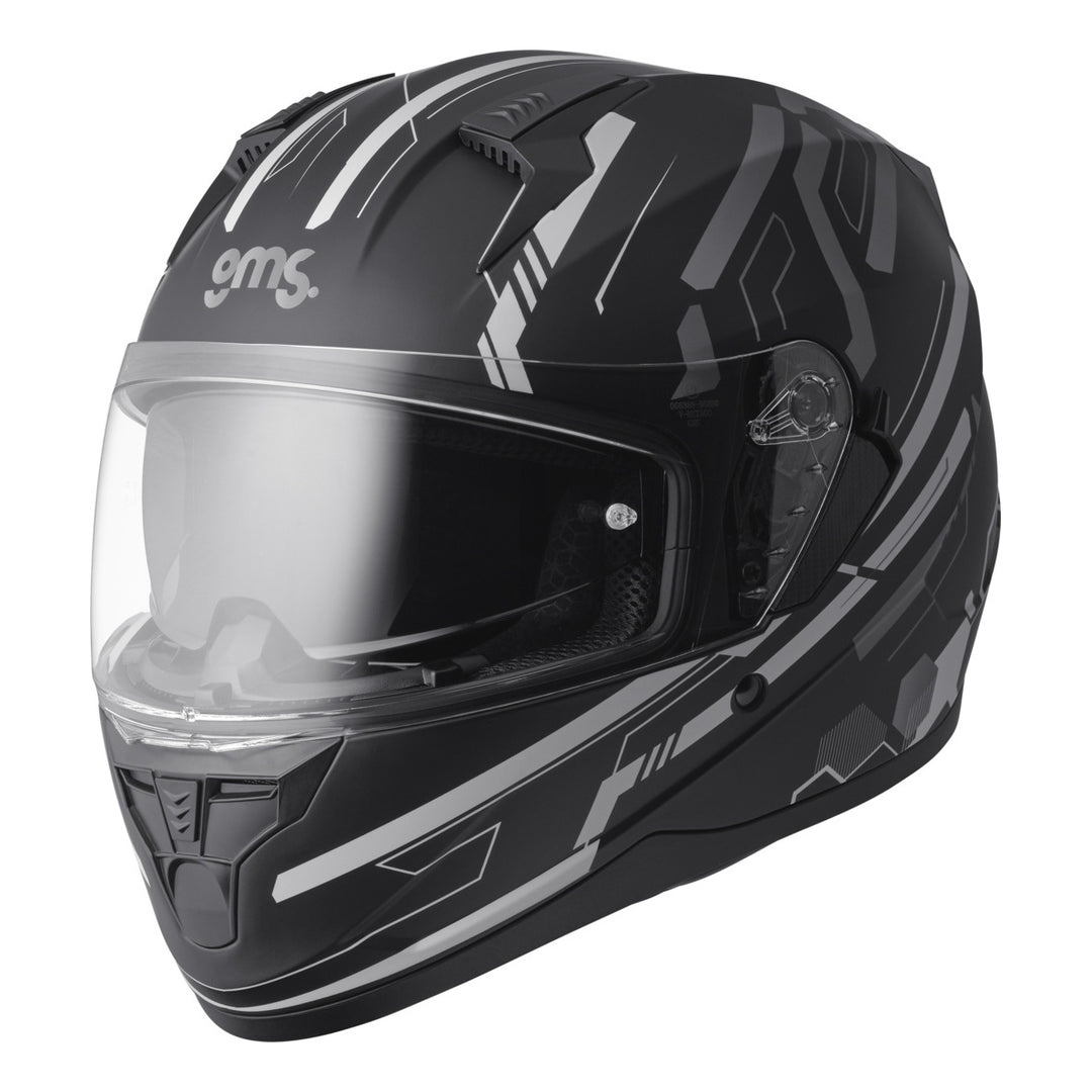 gms Integralhelm Hexago Graphic grau