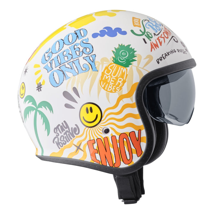 gms Jethelm Ride &amp; Surf weiss-gelb-blau summer vibes weiss-gelb-blau