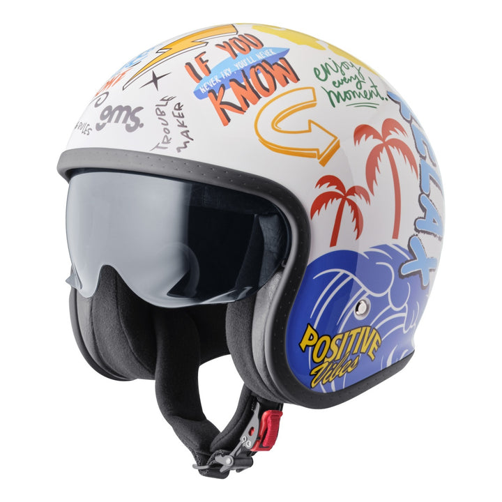 gms Jethelm Ride &amp; Surf weiss-gelb-blau summer vibes weiss-gelb-blau
