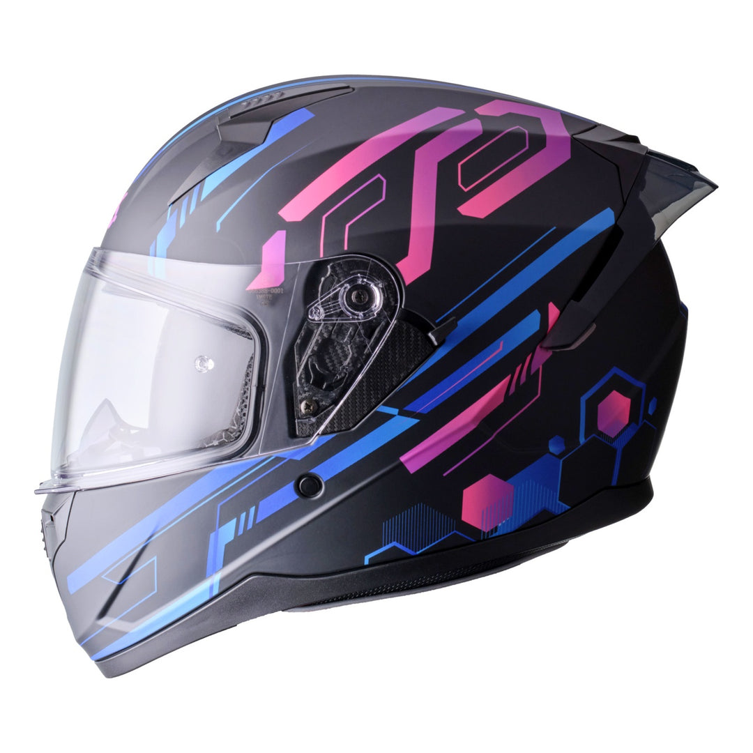 gms gms Zusatzspoiler Integralhelm Hexago grau-transparent