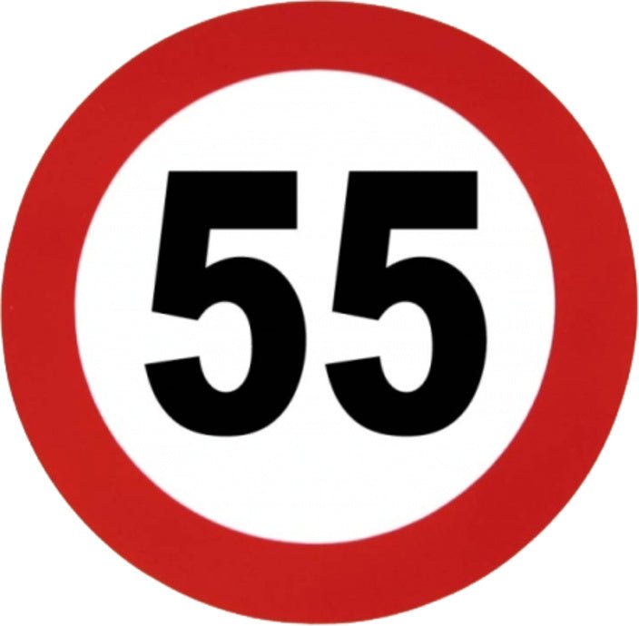 Geschwindigkeitskleber 55 km/h - Geschwindigkeitsaufkleber - Garage/Velos - Motos Allemann