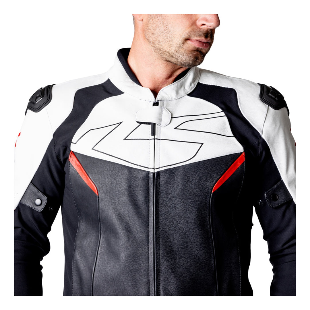 iXS Ace 1.0 Lederjacke schwarz-weiss-rot