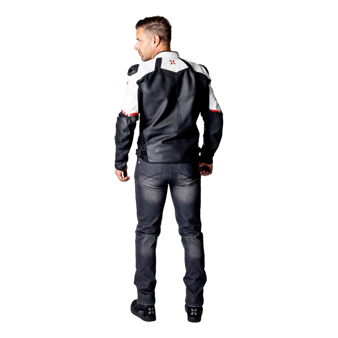 iXS Ace 1.0 Lederjacke schwarz-weiss-rot