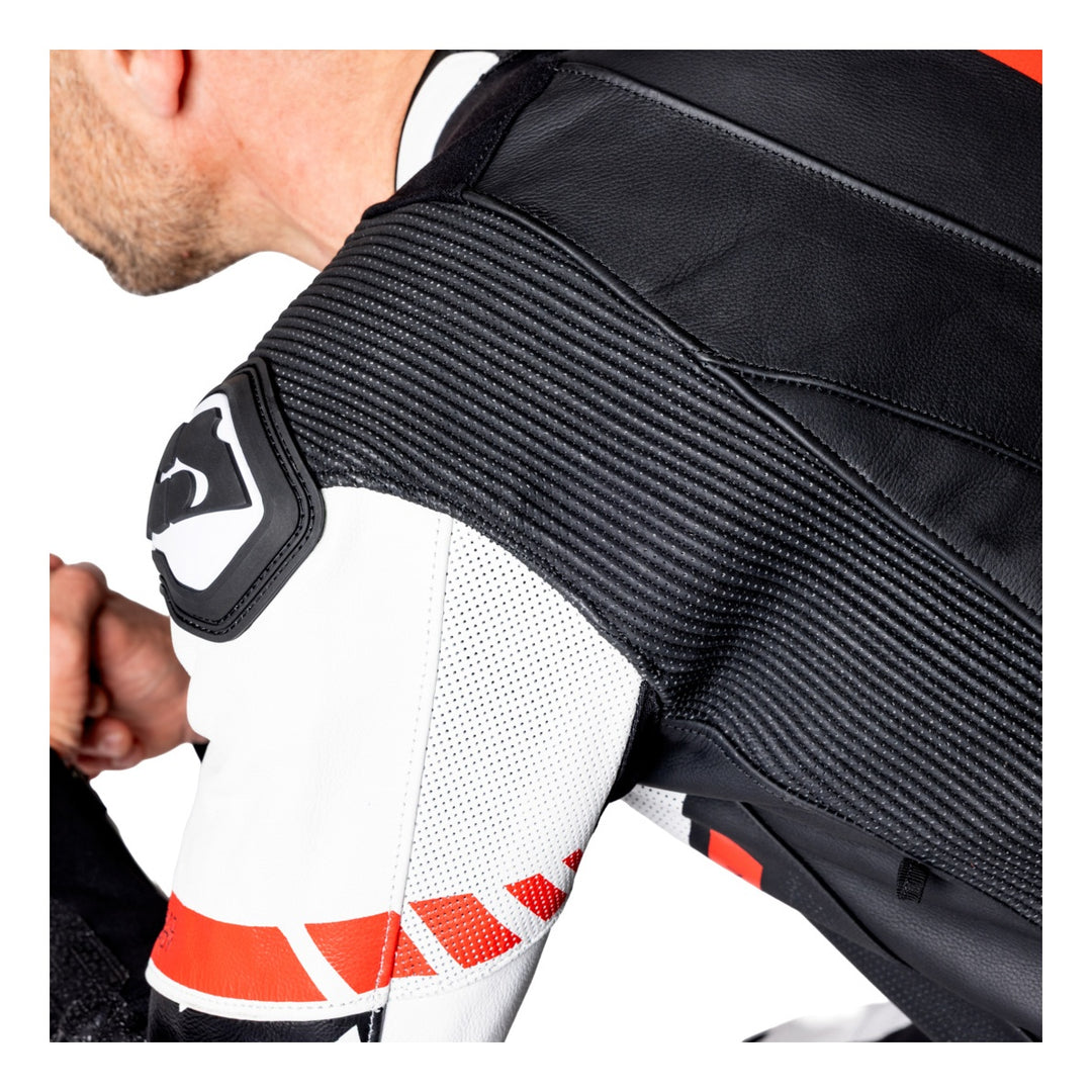 iXS Ace 1.0 Lederkombi Einteiler schwarz-weiss-rot
