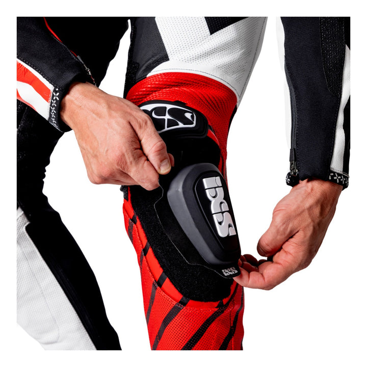 iXS Ace 1.0 Lederkombi Einteiler schwarz-weiss-rot