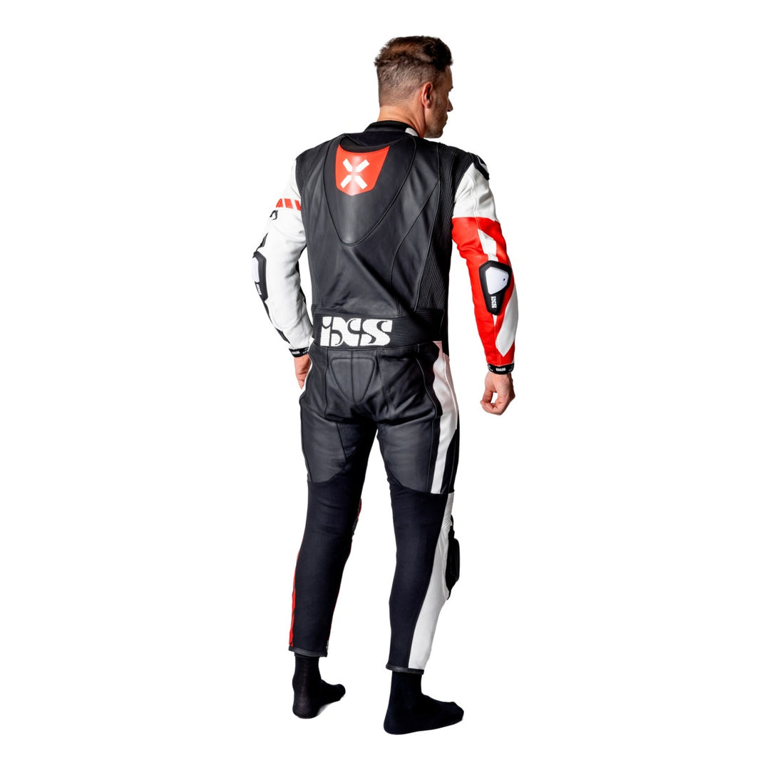 iXS Ace 1.0 Lederkombi Einteiler schwarz-weiss-rot