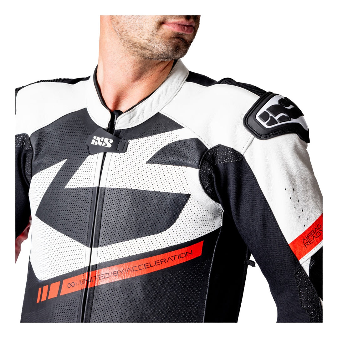iXS Ace 1.0 Lederkombi Einteiler schwarz-weiss-rot
