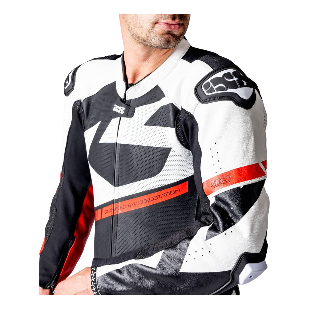 iXS Ace 1.0 Lederkombi Einteiler schwarz-weiss-rot