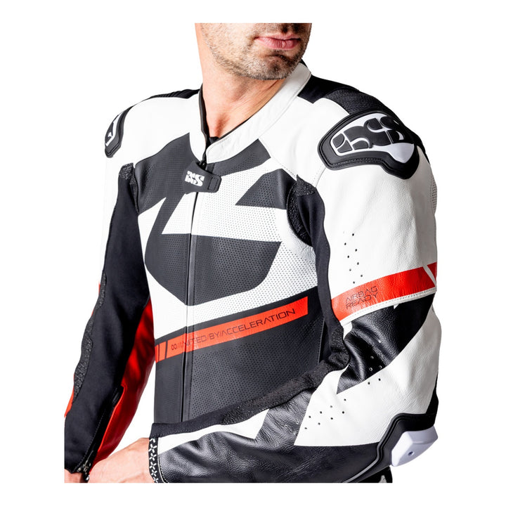 iXS Ace 1.0 Lederkombi Einteiler schwarz-weiss-rot