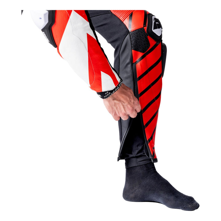 iXS Ace 1.0 Lederkombi Zweiteiler schwarz-weiss-rot