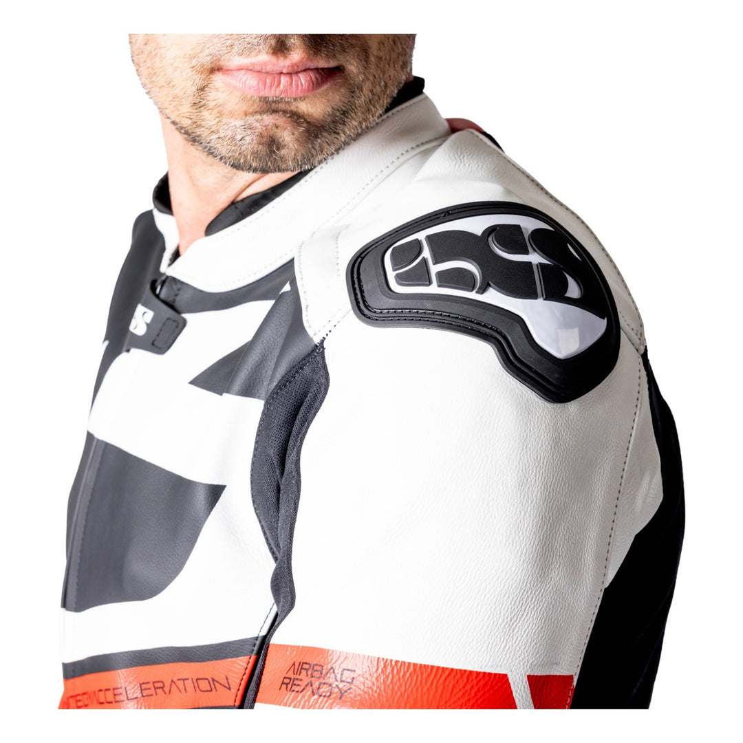 iXS Ace 1.0 Lederkombi Zweiteiler schwarz-weiss-rot