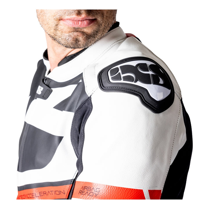 iXS Ace 1.0 Lederkombi Zweiteiler schwarz-weiss-rot