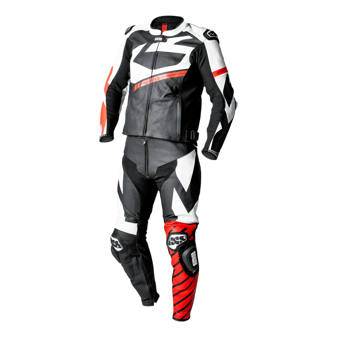 iXS Ace 1.0 Lederkombi Zweiteiler schwarz-weiss-rot