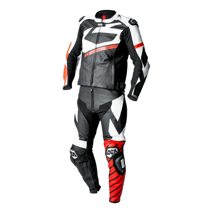 iXS Ace 1.0 Lederkombi Zweiteiler schwarz-weiss-rot